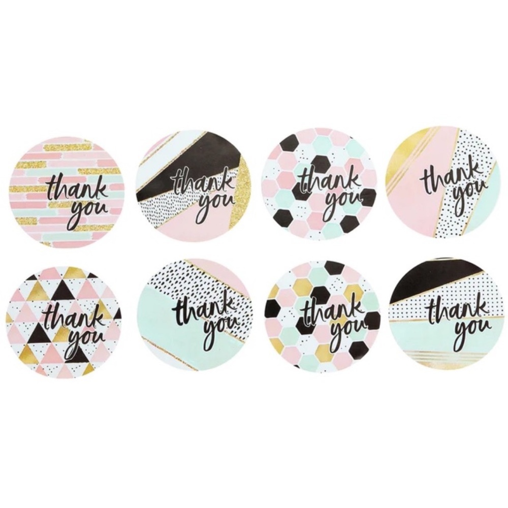 50 Shabby Chick Thank You Stickers